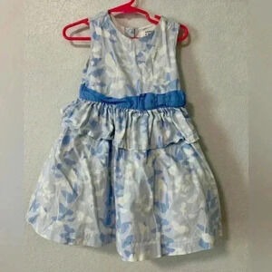 Crown‎ & ivy girl’s white and blue butterfly dress size 4T